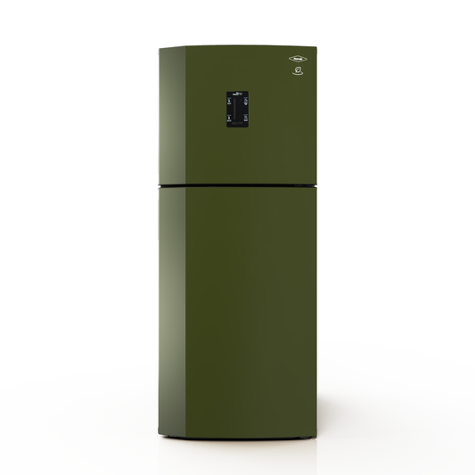Nevera Haceb No Frost ecodiseño verde oliva.